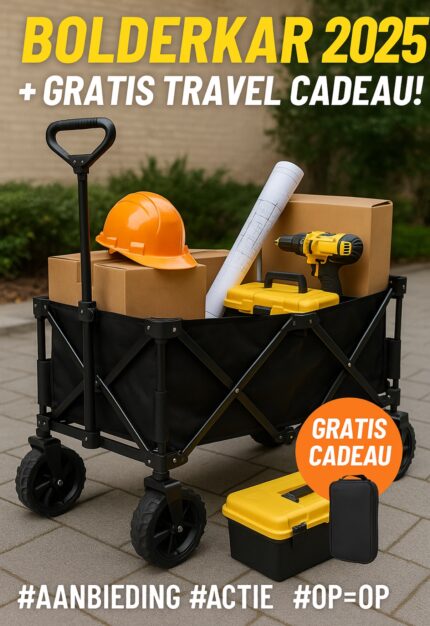 Bolderkar XL Zwart – Opvouwbare Transportkar | Travel Artikelen