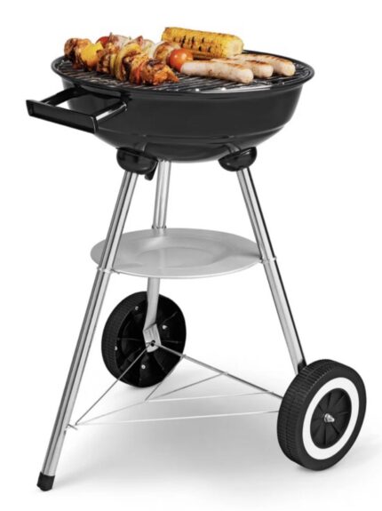 WK Houtskoolbarbecue & Inklapbare Campingtafel Set